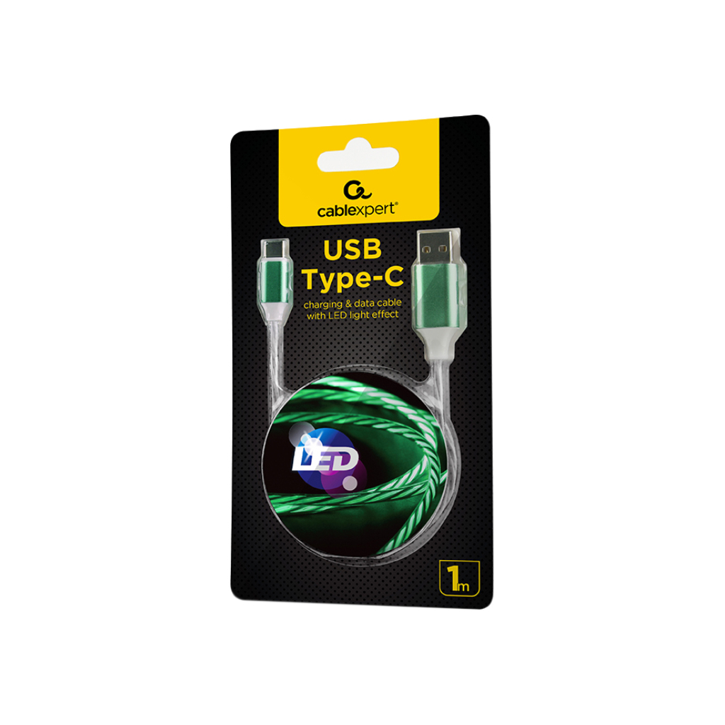 Дата кабель USB 2.0 AM to Type-C 1.0m 2A Cablexpert (CC-USB-CMLED-1M) - 4
