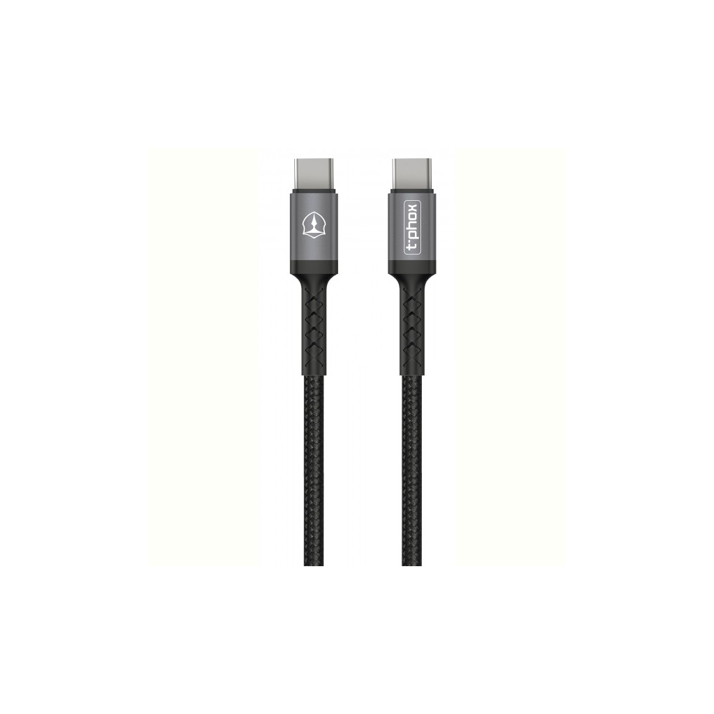 Дата кабель USB Type-C to Type-C 1.0m 3A Black\Gray T-Phox (T-CC833) Дата кабель USB Type-C to Type-C 1.0m 3A Black\Gray T-Phox (T-CC833)