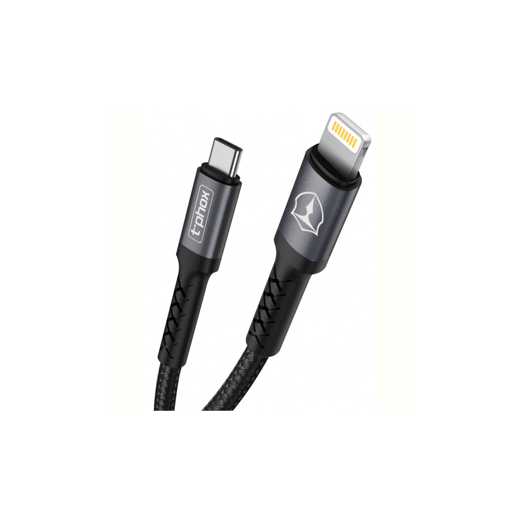 Дата кабель USB Type-C to Lightning 1.0m Black\Gray T-Phox (T-CL833) - 1 Дата кабель USB Type-C to Lightning 1.0m Black\Gray T-Phox (T-CL833) - 1