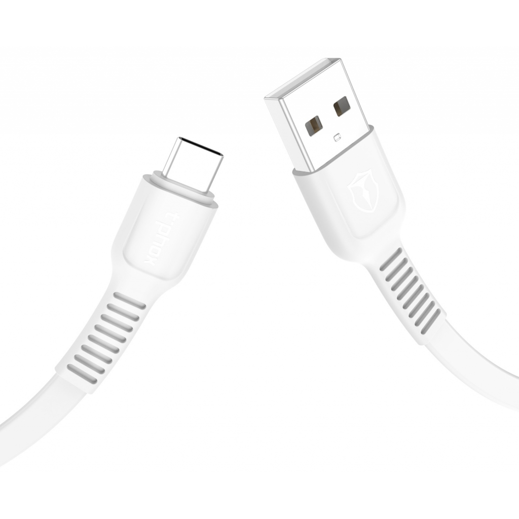 Дата кабель USB 2.0 AM to Type-C 1.2m White T-Phox (T-C802 white) - 4