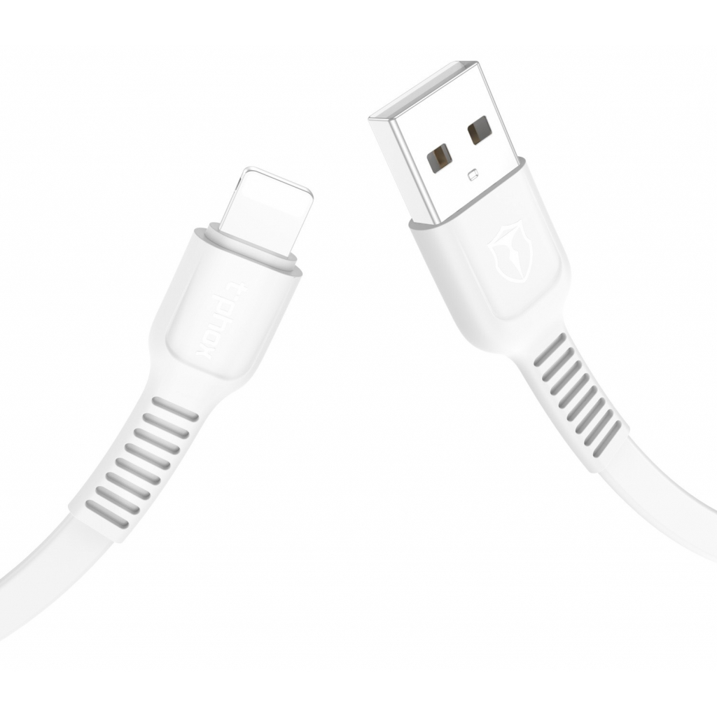 Дата кабель USB 2.0 AM to Lightning 1.2m White T-Phox (T-L802 white) - 2