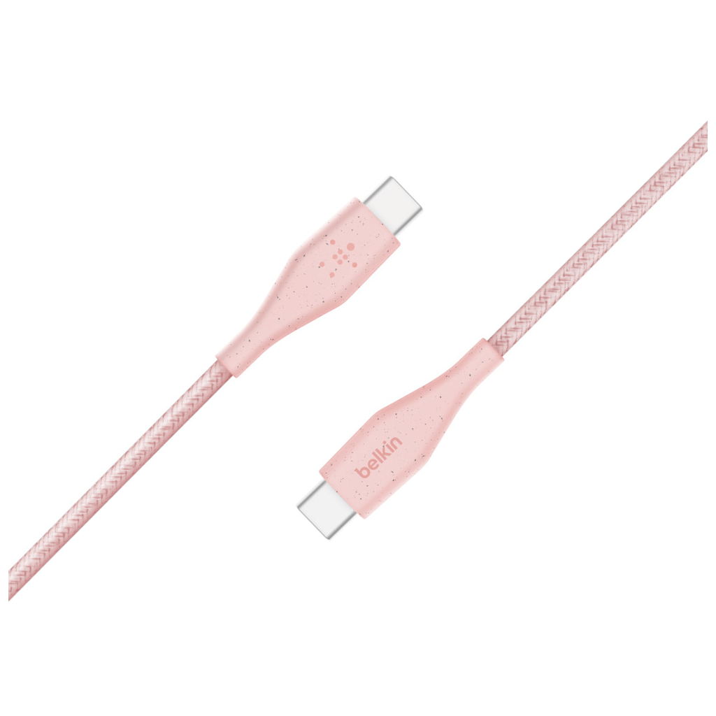 Дата кабель USB Type-C to Type-C 1.2m DuraTek Plus Pink Belkin (F8J241BT04-PNK) - 2 Дата кабель USB Type-C to Type-C 1.2m DuraTek Plus Pink Belkin (F8J241BT04-PNK) - 2