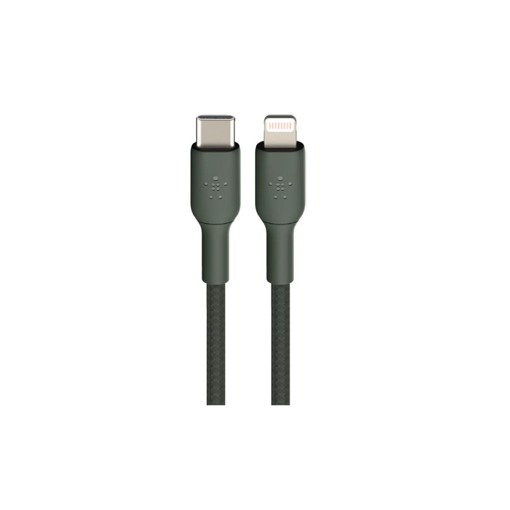 Дата кабель USB Type-C to Lightning 1.0m PVC midnight green Belkin (CAA003BT1MMG)