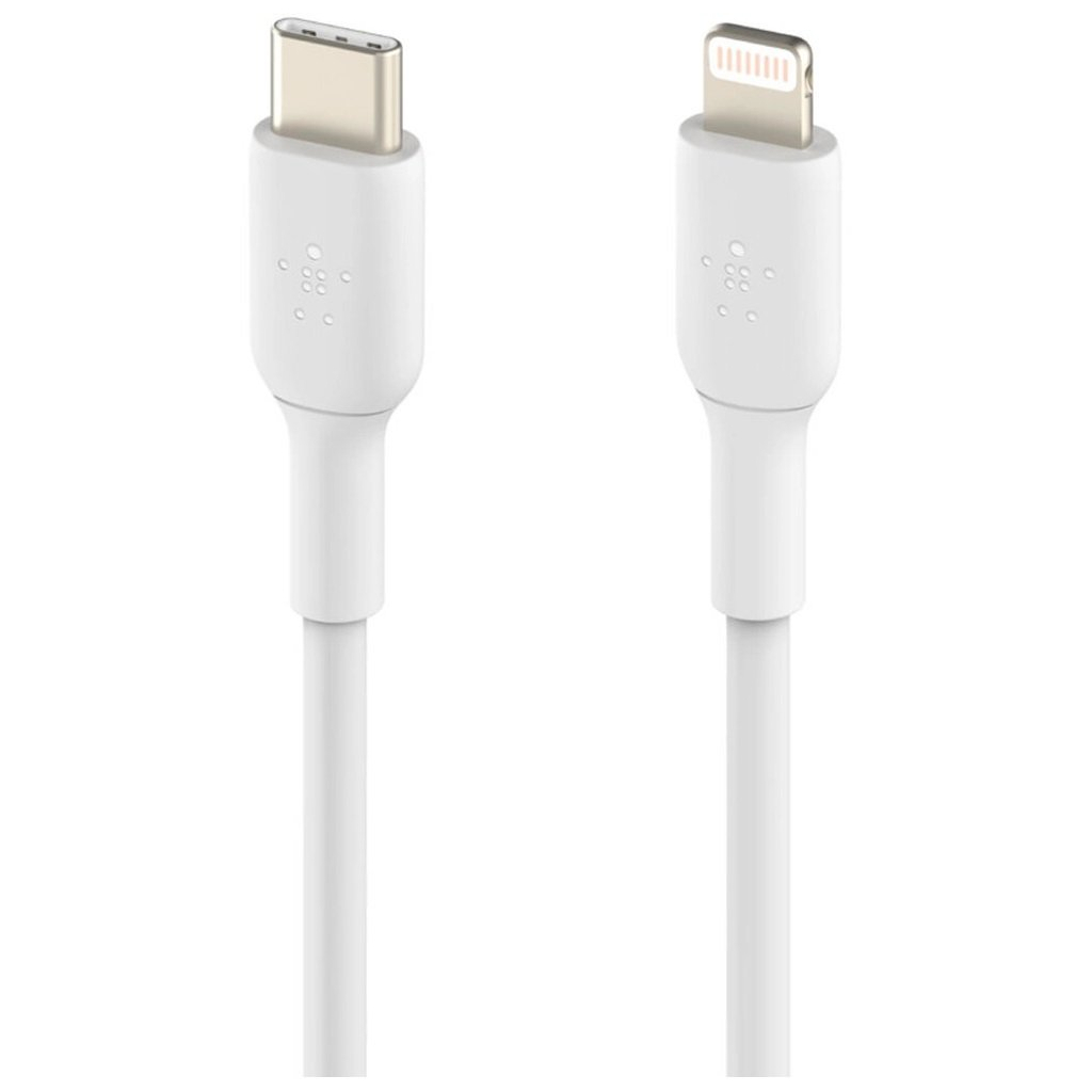 Дата кабель USB Type-C to Lightning 1.0m PVC white Belkin (CAA003BT1MWH)
