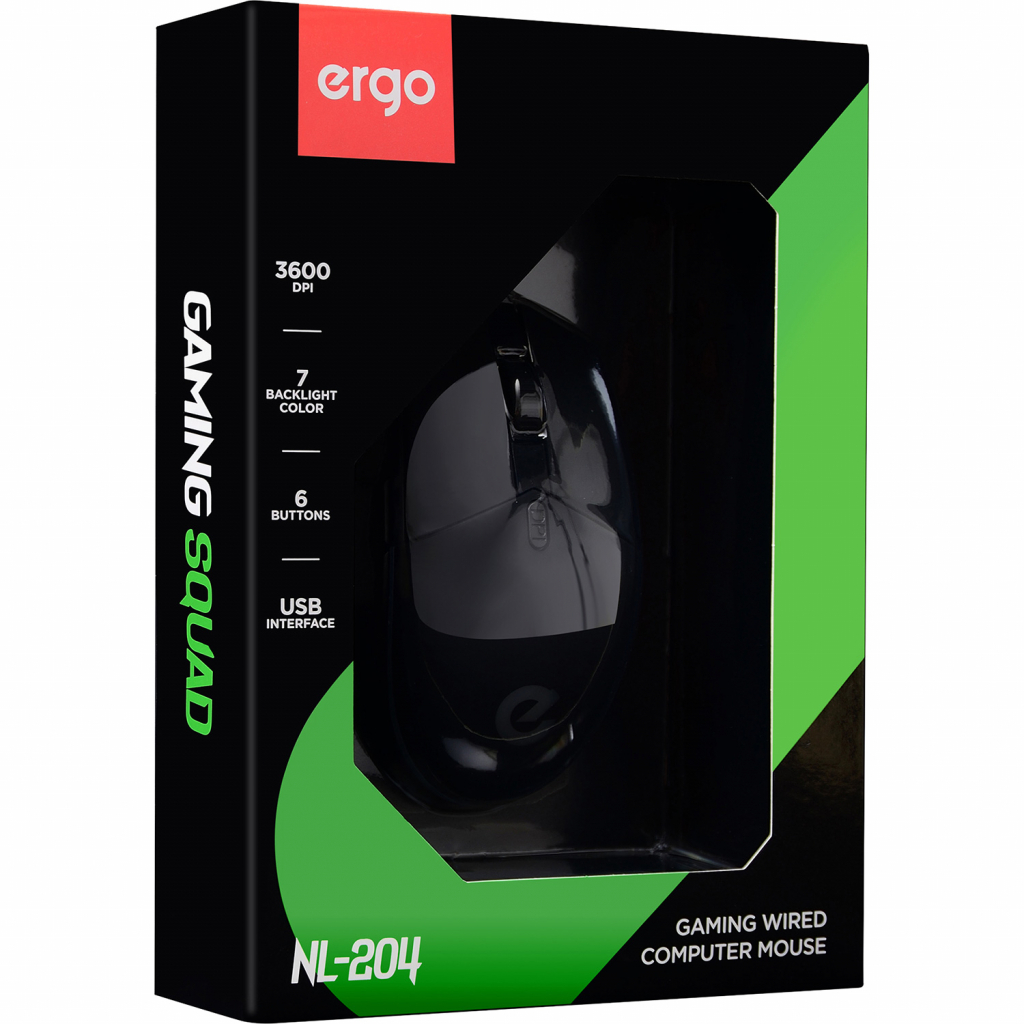 Мышка Ergo NL-204 USB Black (NL-204) - 5