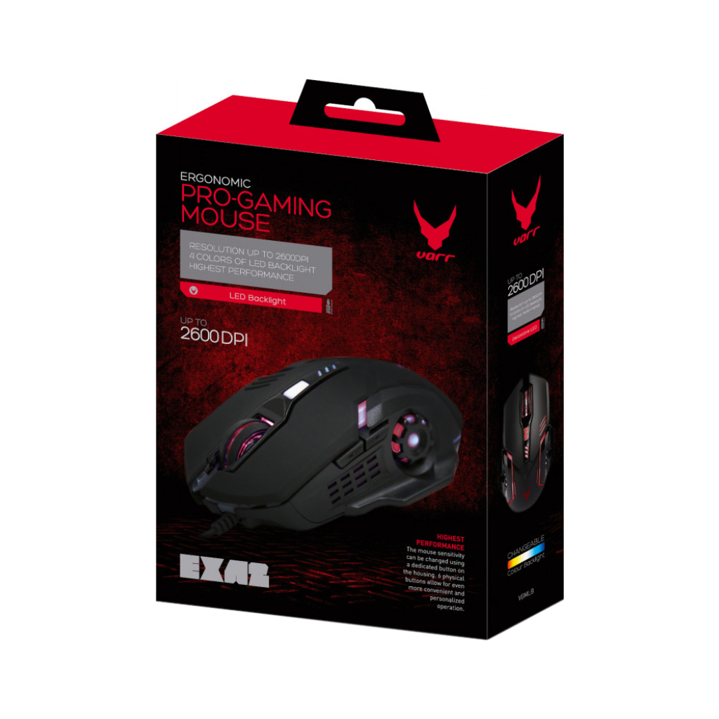 Мышка Varr Gaming Mouse EXA2 USB Black (VGMLB) - 3 Мышка Varr Gaming Mouse EXA2 USB Black (VGMLB) - 3