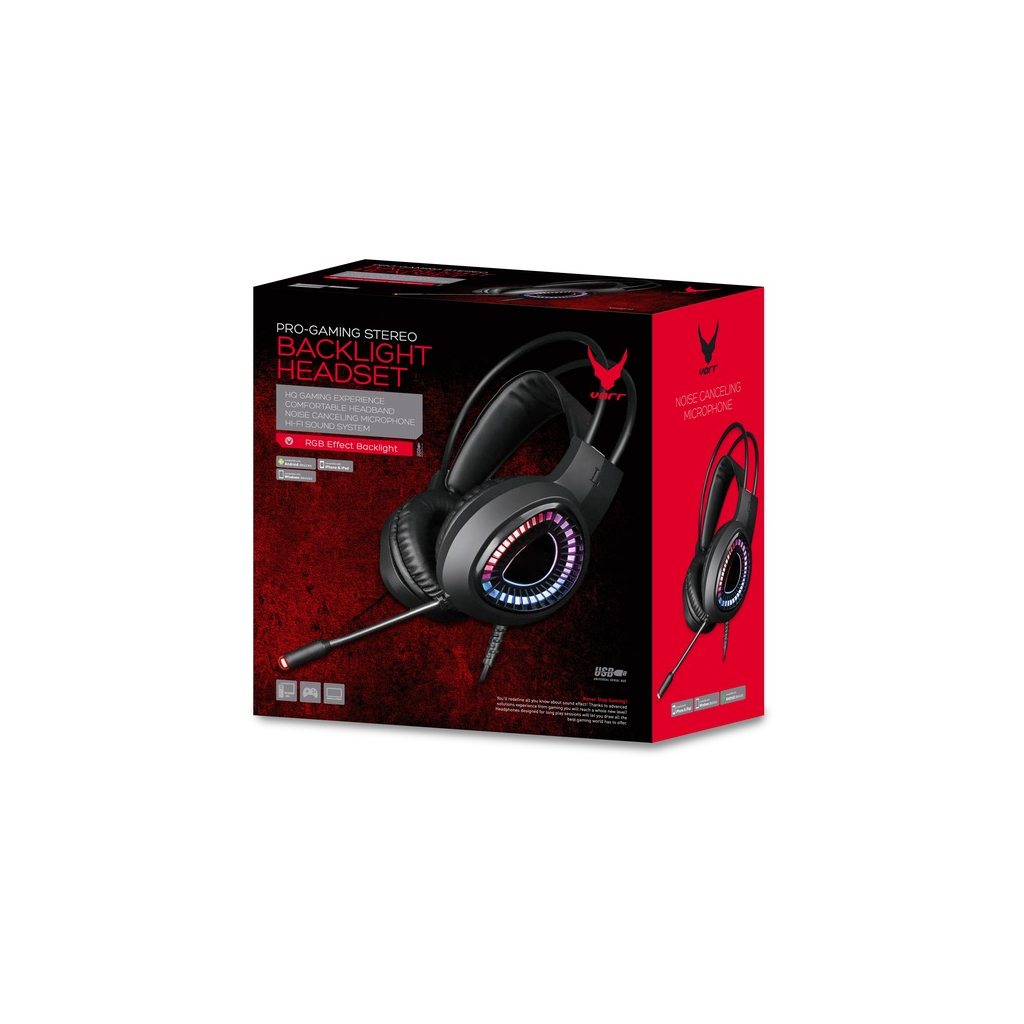 Наушники Varr Gaming VH8010 Headset Hi-Fi Stereo mic USB 7.1 RGB Black (VH8010) - 1