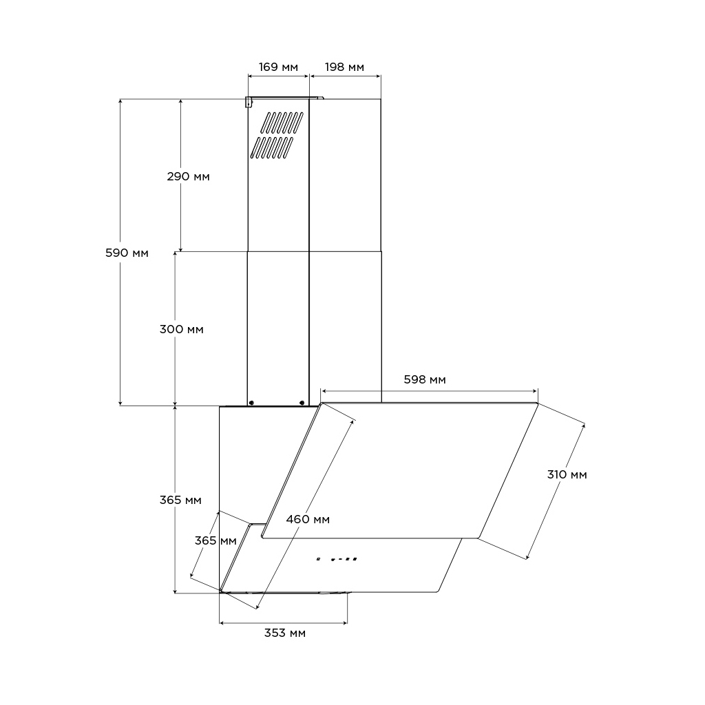 Вытяжка кухонная Pyramida ND 835 WH - 10 Вытяжка кухонная Pyramida ND 835 WH - 10