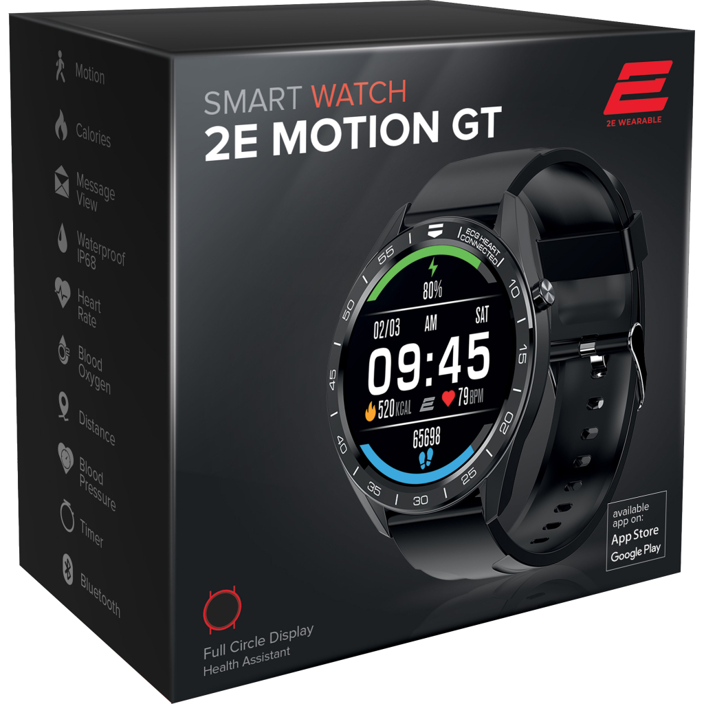 Смарт-часы 2E Motion GT 46 mm Black-Silver (2E-CWW20BKSL) - 1