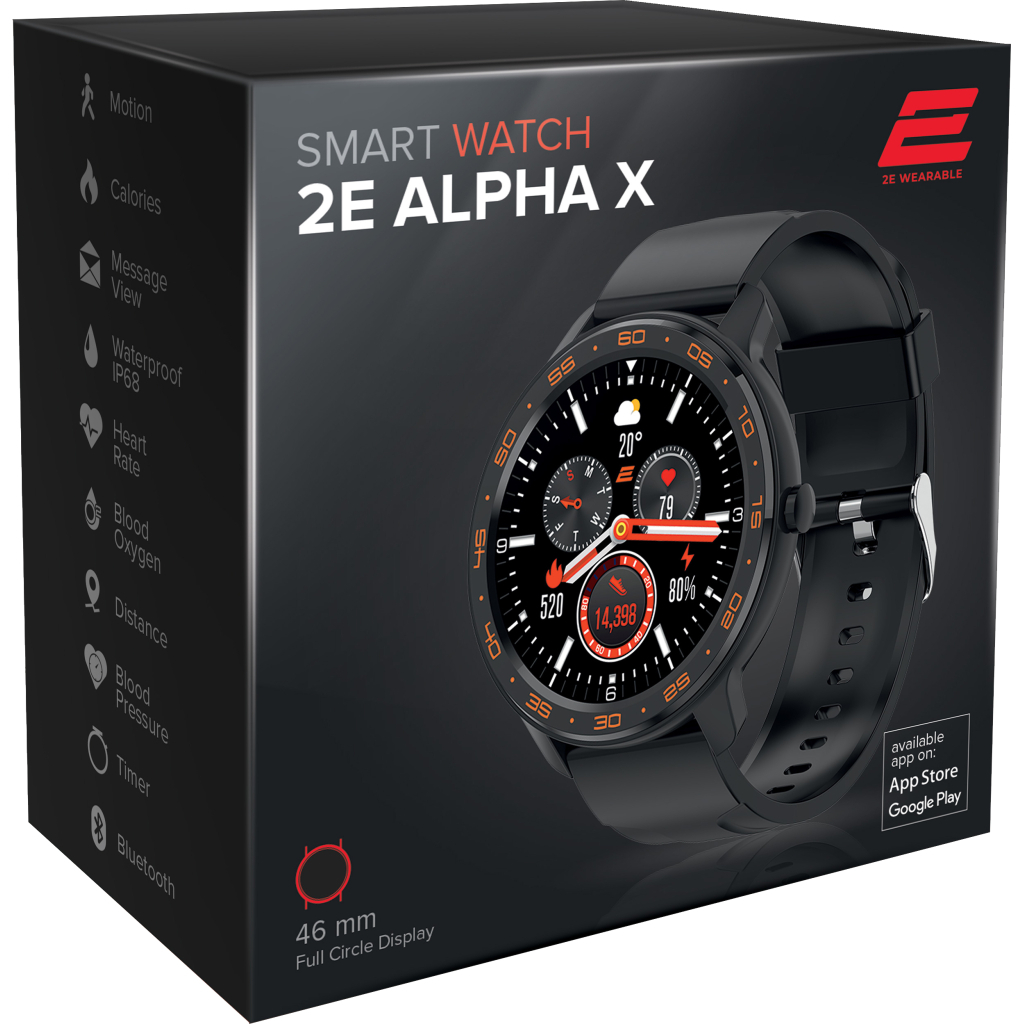 Смарт-часы 2E Alpha X 46 mm Black-Orange (2E-CWW30BKOR) - 2 Смарт-часы 2E Alpha X 46 mm Black-Orange (2E-CWW30BKOR) - 2
