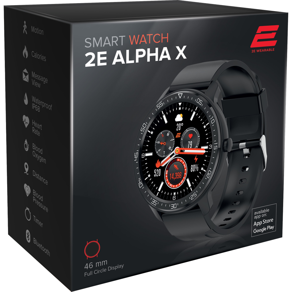 Смарт-часы 2E Alpha X 46 mm Black-Silver (2E-CWW30BKSL) - 2 Смарт-часы 2E Alpha X 46 mm Black-Silver (2E-CWW30BKSL) - 2