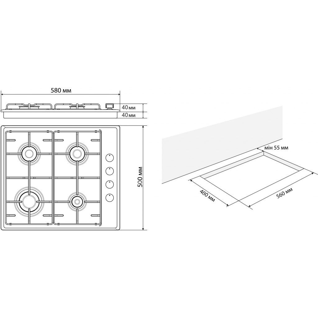 Варочная поверхность Jantar HSR 60 BL EF - 10