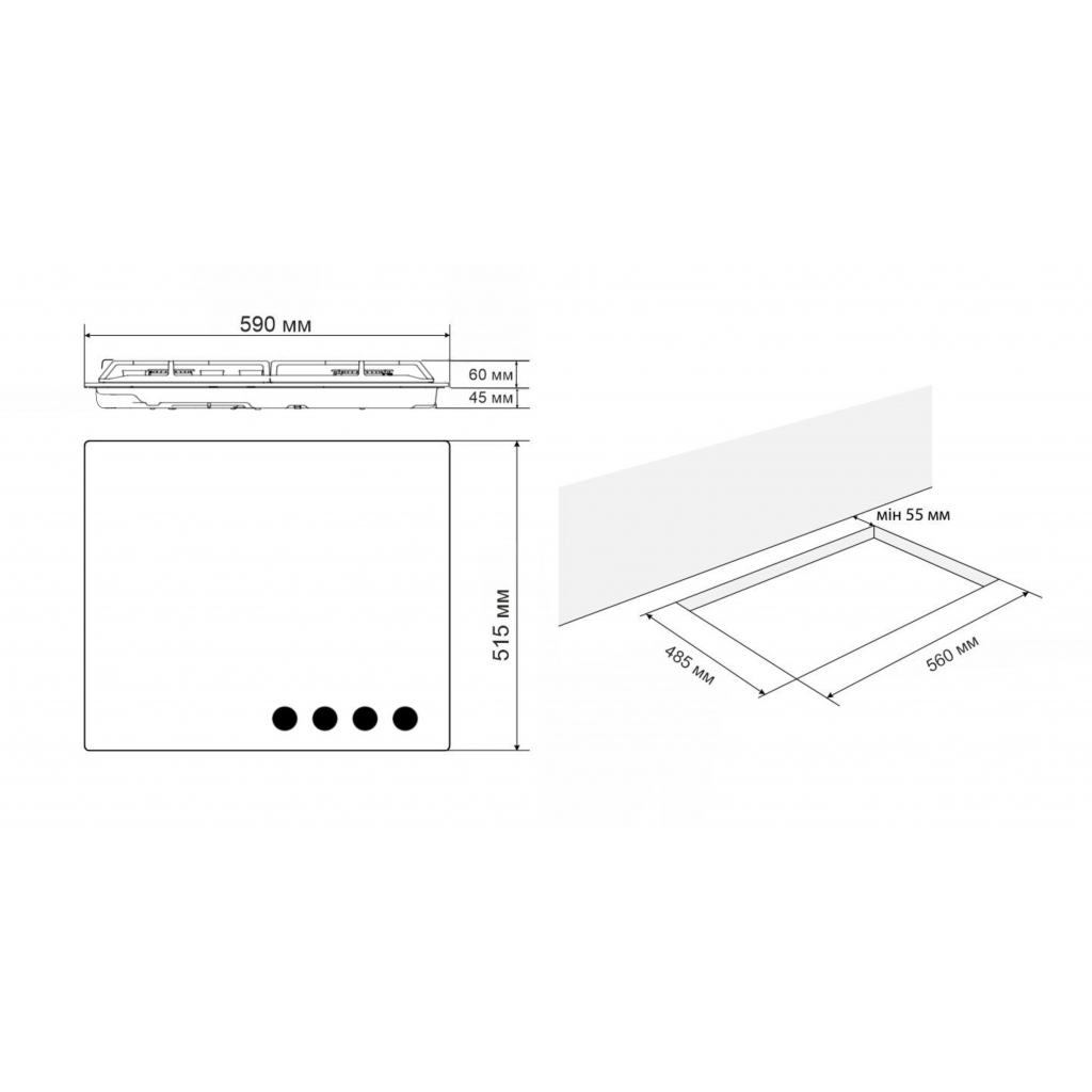 Варочная поверхность Eleyus MAGENTA 60 WH CF - 8 Варочная поверхность Eleyus MAGENTA 60 WH CF - 8