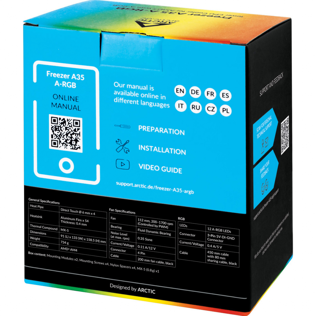 Кулер для процессора Arctic Freezer A35 ARGB (ACFRE00115A) - 8 Кулер для процессора Arctic Freezer A35 ARGB (ACFRE00115A) - 8