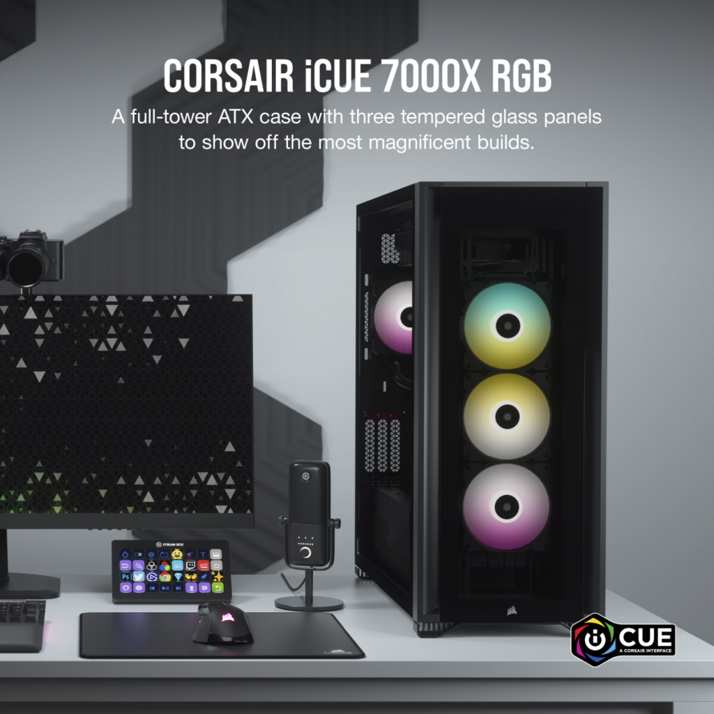 Корпус Corsair iCUE 7000X RGB Tempered Glass Black (CC-9011226-WW) - 11 Корпус Corsair iCUE 7000X RGB Tempered Glass Black (CC-9011226-WW) - 11