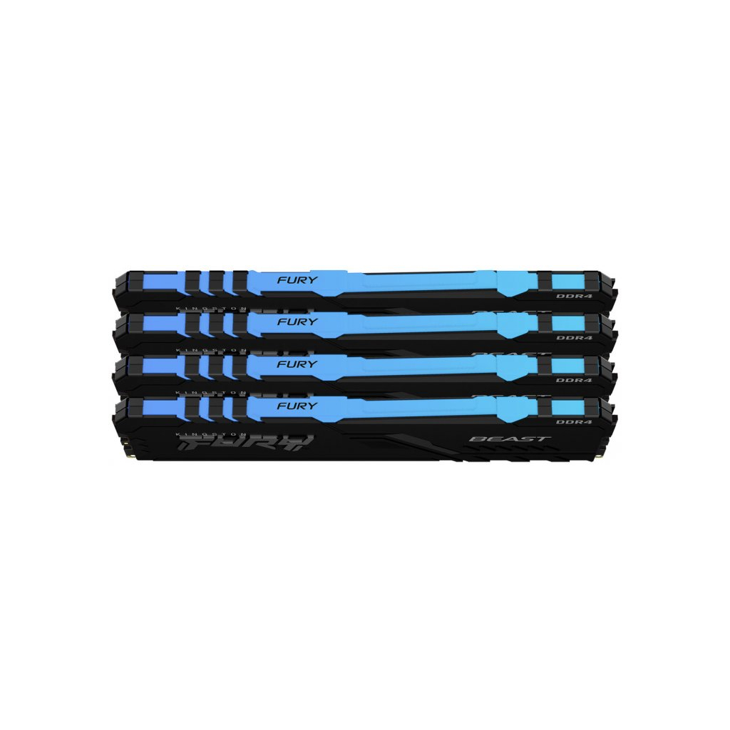 Модуль памяти для компьютера DDR4 64GB (4x16GB) 3600 MHz Beast RGB Kingston Fury (ex.HyperX) (KF436C18BBAK4/64) - 1 Модуль памяти для компьютера DDR4 64GB (4x16GB) 3600 MHz Beast RGB Kingston Fury (ex.HyperX) (KF436C18BBAK4/64) - 1