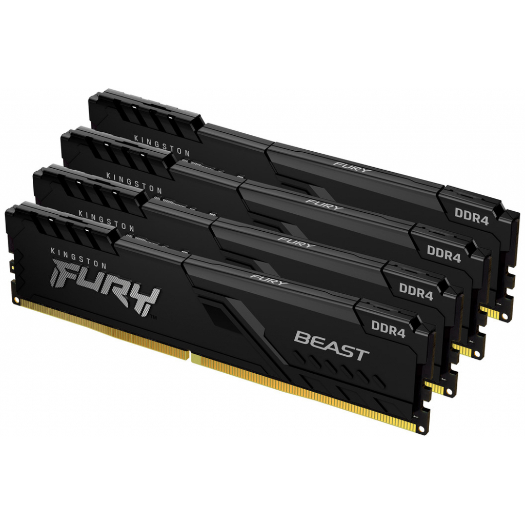 Модуль памяти для компьютера DDR4 128GB (2x32GB) 3600 MHz Beast Black Kingston Fury (ex.HyperX) (KF436C18BBK4/128)