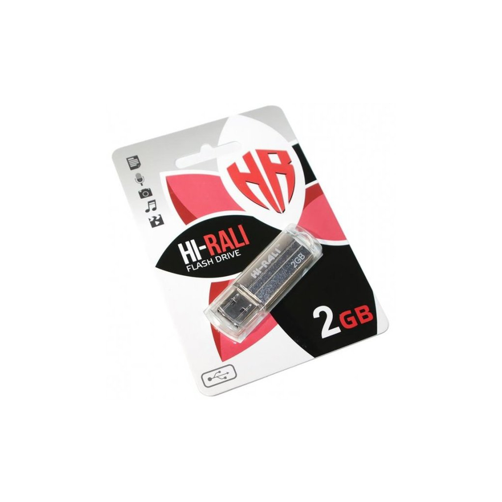 USB флеш накопитель Hi-Rali 2GB Corsair Series Silver USB 2.0 (HI-2GBCORSL)