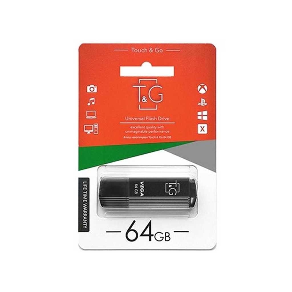 USB флеш накопитель T&G 64GB 121 Vega Series Black USB 2.0 (TG121-64GBBK) - 1