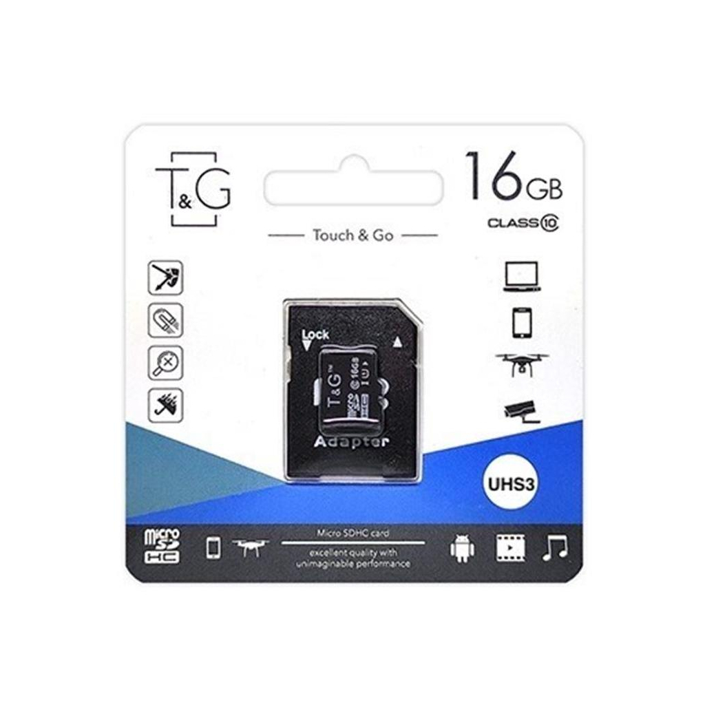 Карта памяти T&G 16GB microSDHC class 10 (TG-16GBSD10U3-01) - 1