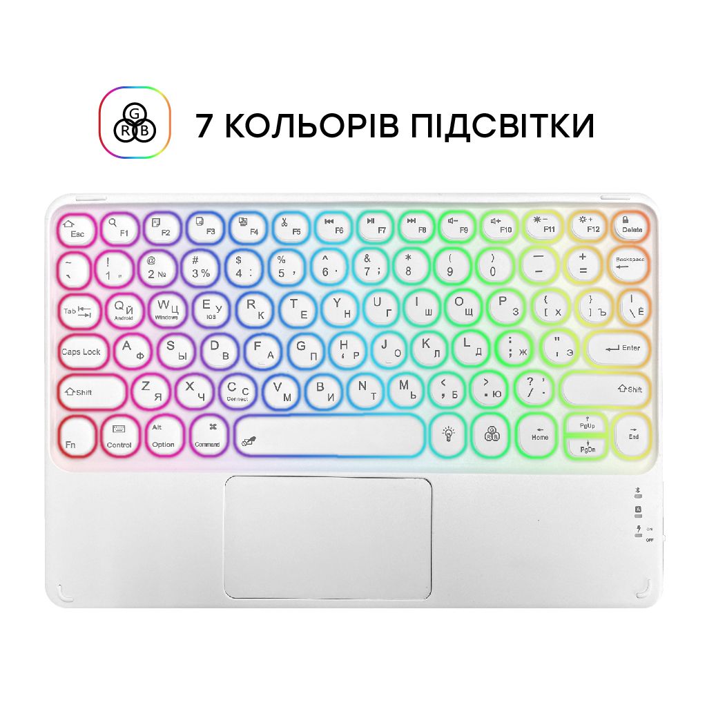 Клавиатура AirOn Easy Tap 2 з тачпадом та LED для Smart TV та планшета (4822352781089) - 4