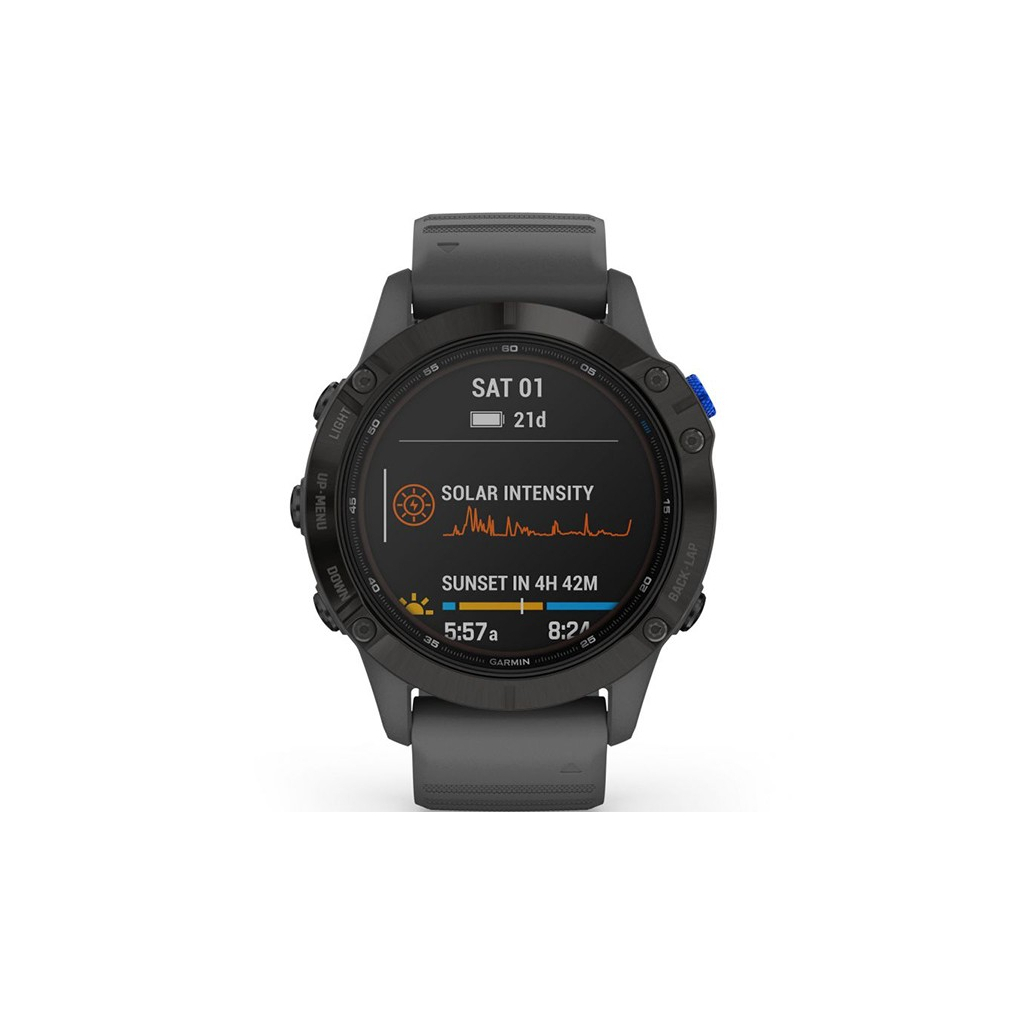 Смарт-часы Garmin fenix 6 Pro Solar, Black w/Slate Gray Band (010-02410-11) - 6