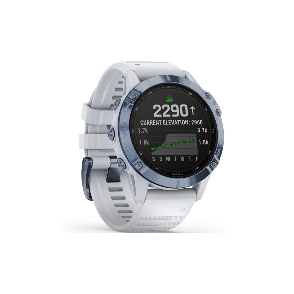 Смарт-часы Garmin fenix 6 Pro Solar, Mineral Blue Titanium with Whitestone Ban (010-02410-19) - 2 Смарт-часы Garmin fenix 6 Pro Solar, Mineral Blue Titanium with Whitestone Ban (010-02410-19) - 2