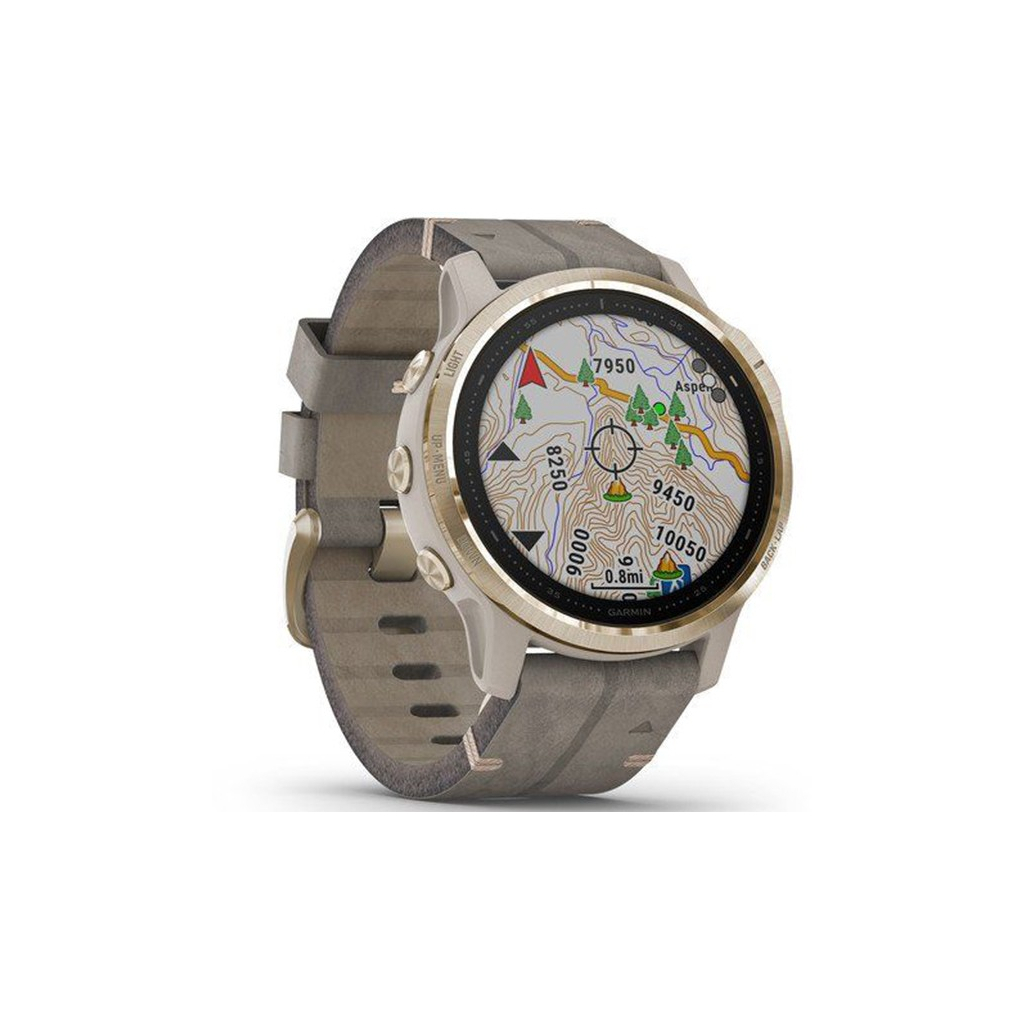 Смарт-часы Garmin fenix 6S Sapphire, Lt Gold w/Shale Suede Band (010-02159-40) - 2 Смарт-часы Garmin fenix 6S Sapphire, Lt Gold w/Shale Suede Band (010-02159-40) - 2