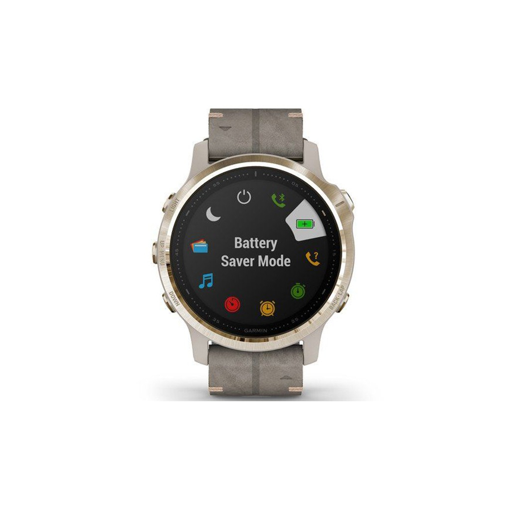 Смарт-часы Garmin fenix 6S Sapphire, Lt Gold w/Shale Suede Band (010-02159-40) - 6 Смарт-часы Garmin fenix 6S Sapphire, Lt Gold w/Shale Suede Band (010-02159-40) - 6