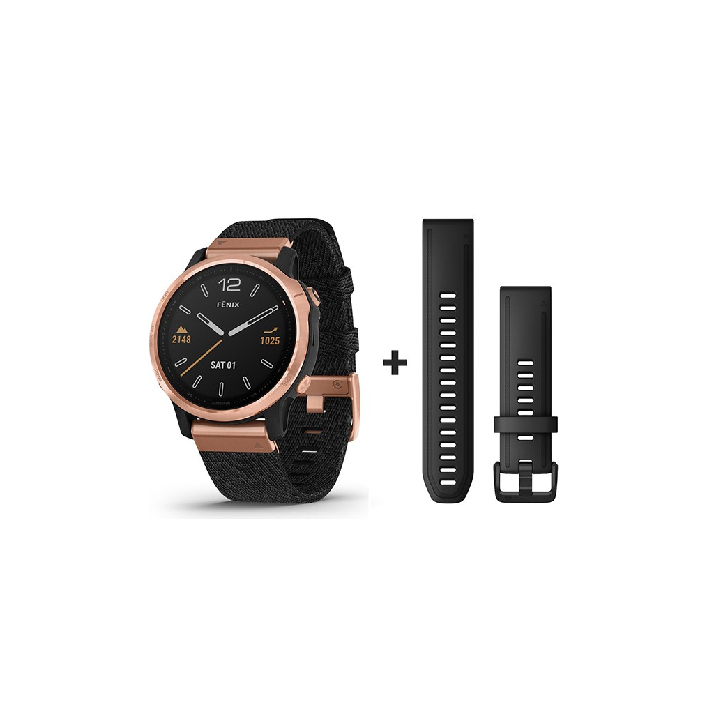 Fenix 6s rose gold black sale