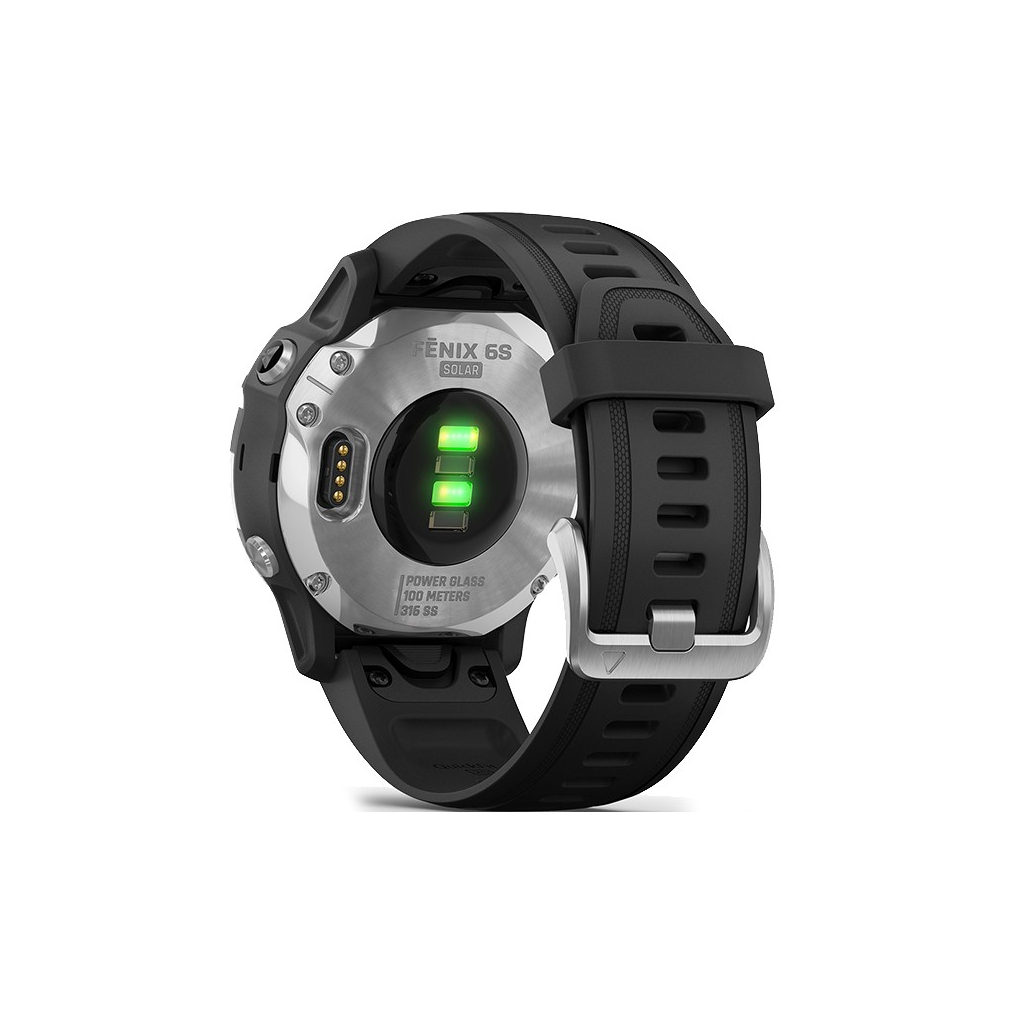 Смарт-часы Garmin fenix 6S Solar, Silver w/Black Band (010-02409-00) - 4