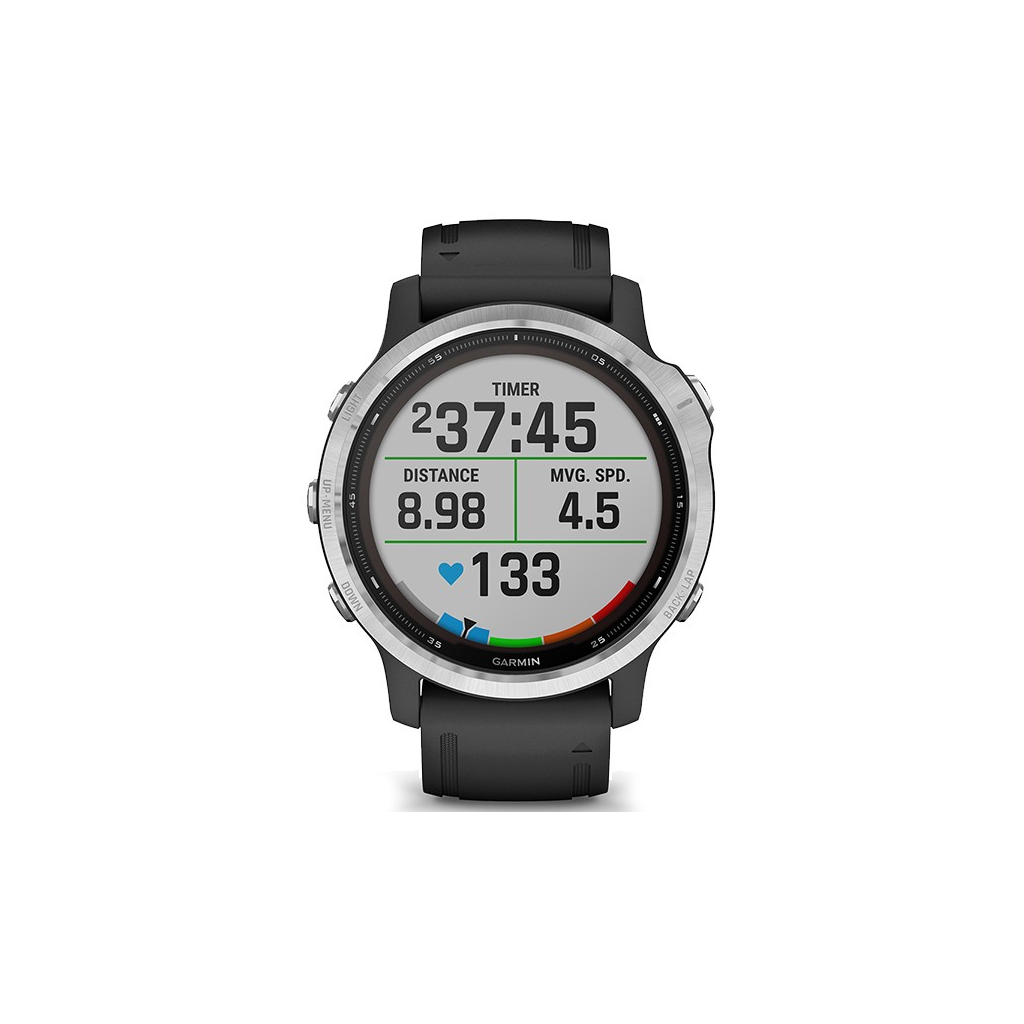 Смарт-часы Garmin fenix 6S Solar, Silver w/Black Band (010-02409-00) - 5