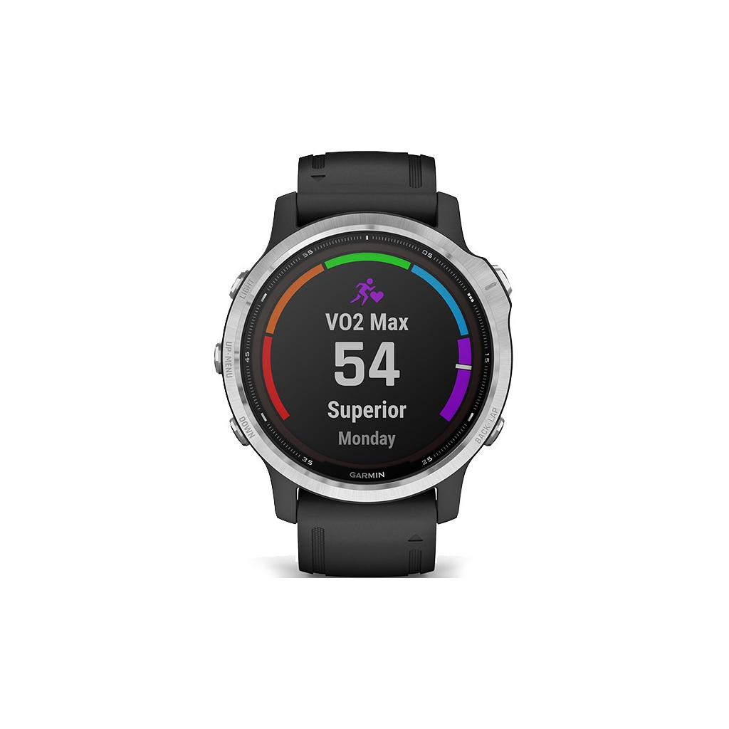 Смарт-часы Garmin fenix 6S Solar, Silver w/Black Band (010-02409-00) - 8