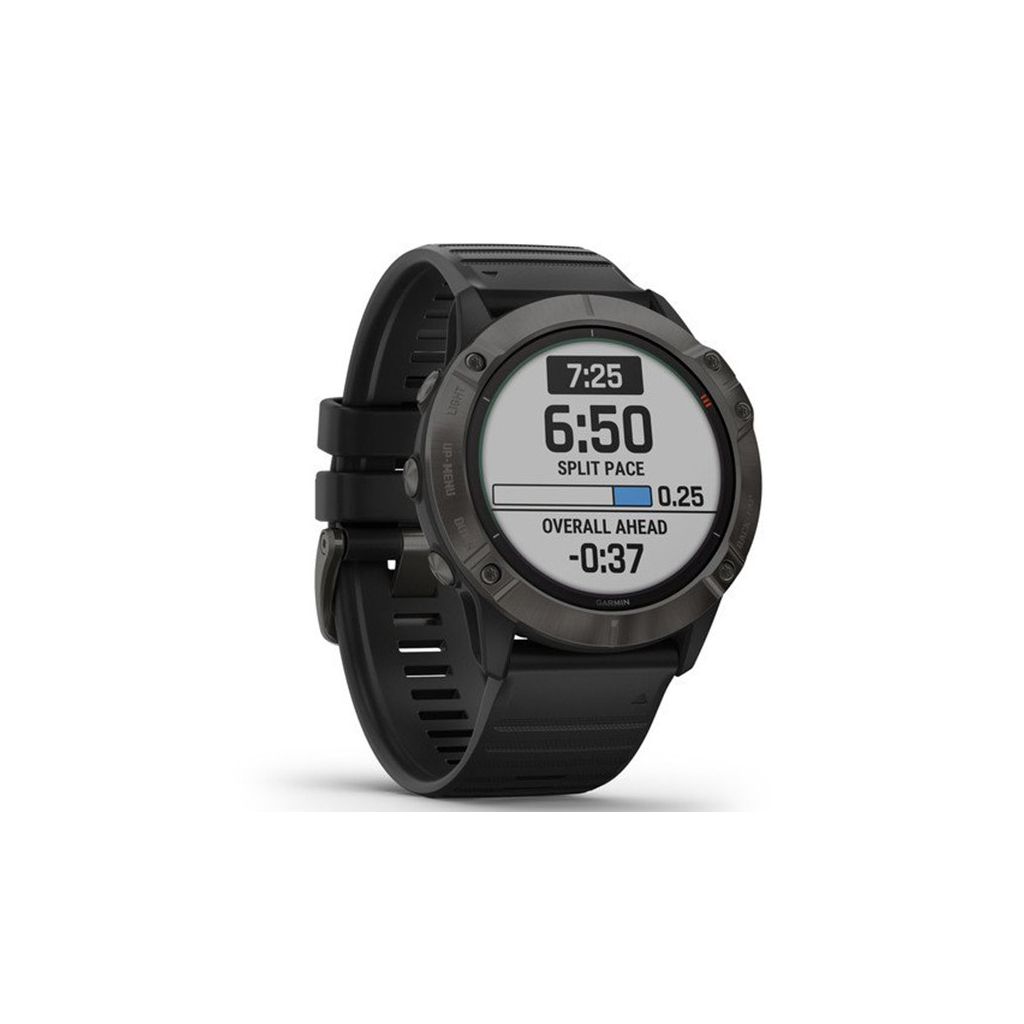Смарт-часы Garmin fenix 6X Pro Solar, Titanium carbon grey DLC with black band (010-02157-21) - 2