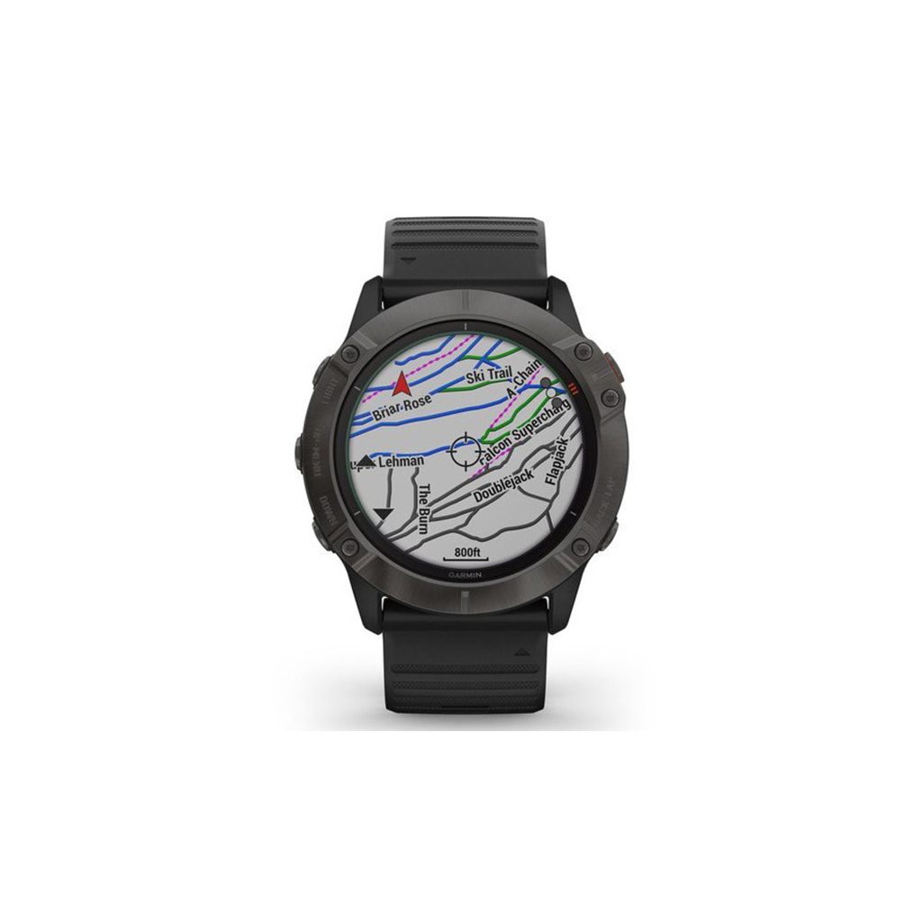 Смарт-часы Garmin fenix 6X Pro Solar, Titanium carbon grey DLC with black band (010-02157-21) - 6