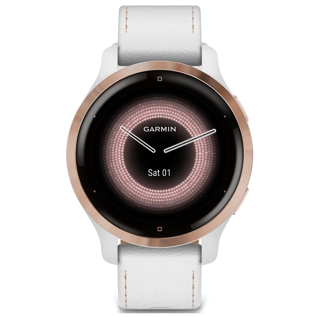 Смарт-часы Garmin Venu 2S, Rose Gold + White, Leather (010-02429-23) - 1 Смарт-часы Garmin Venu 2S, Rose Gold + White, Leather (010-02429-23) - 1