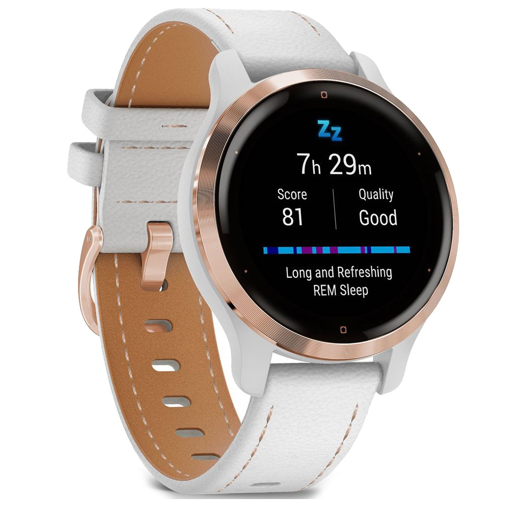 Смарт-часы Garmin Venu 2S, Rose Gold + White, Leather (010-02429-23) - 6 Смарт-часы Garmin Venu 2S, Rose Gold + White, Leather (010-02429-23) - 6