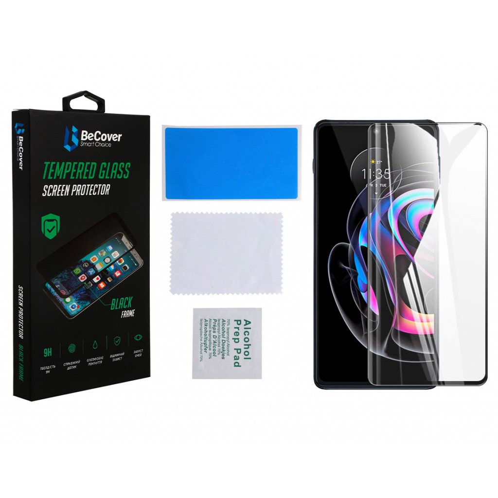 Стекло защитное BeCover Motorola Moto Edge 20 / 20 Pro Black (706897) - 1