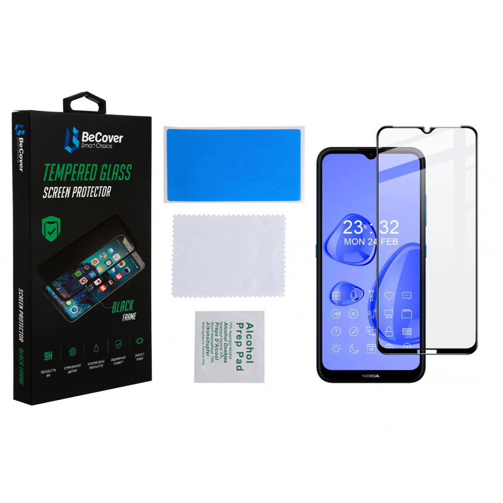 Стекло защитное BeCover Nokia 1.4 Black (706902) - 1
