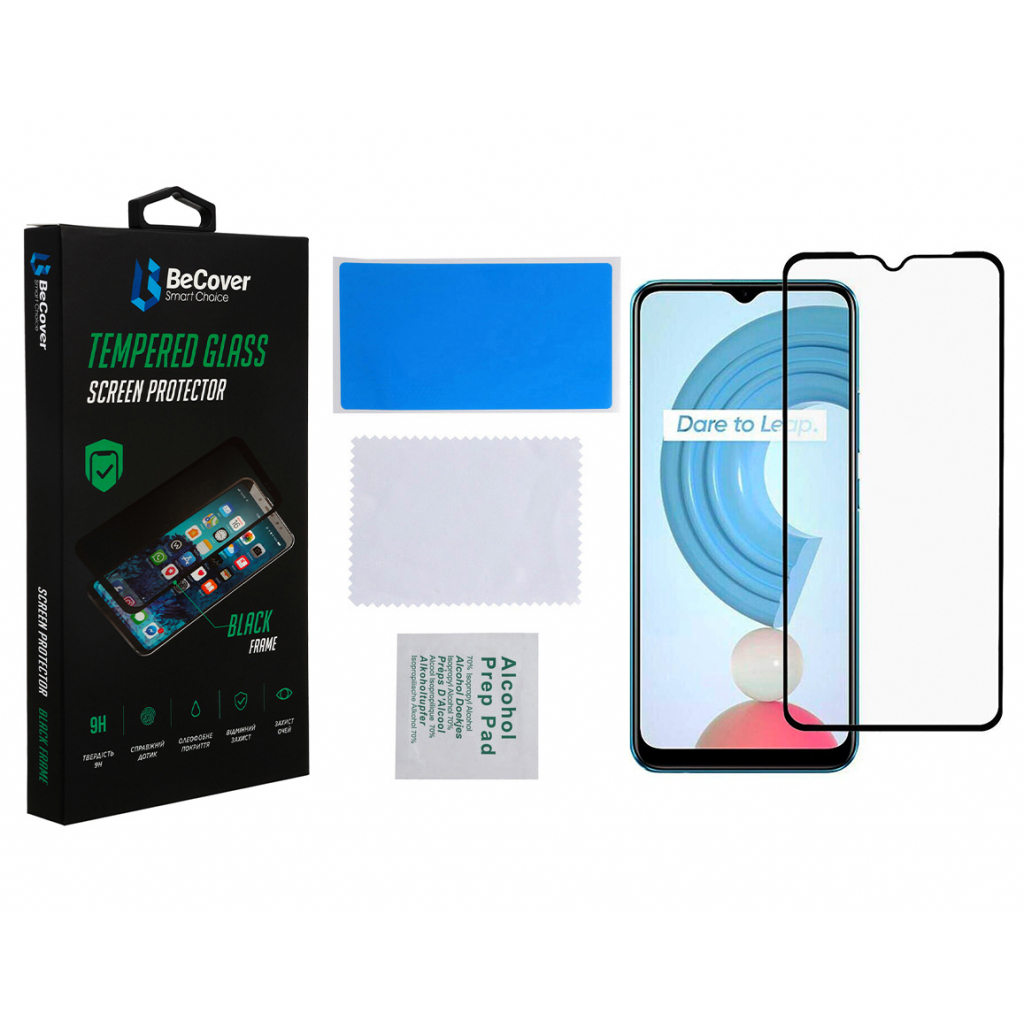 Стекло защитное BeCover Realme C21Y Black (706904) - 2