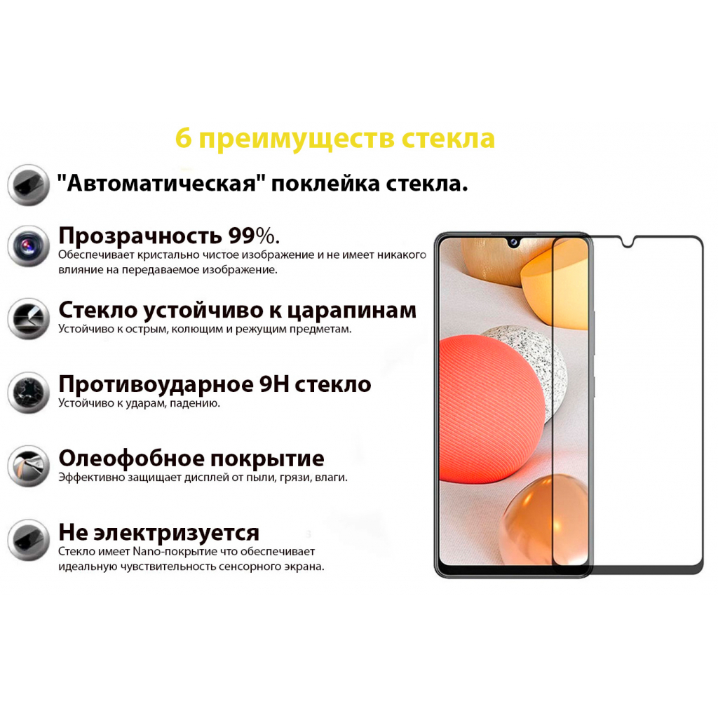 Стекло защитное BeCover Samsung Galaxy M22 SM-M225 Black (706907) - 4