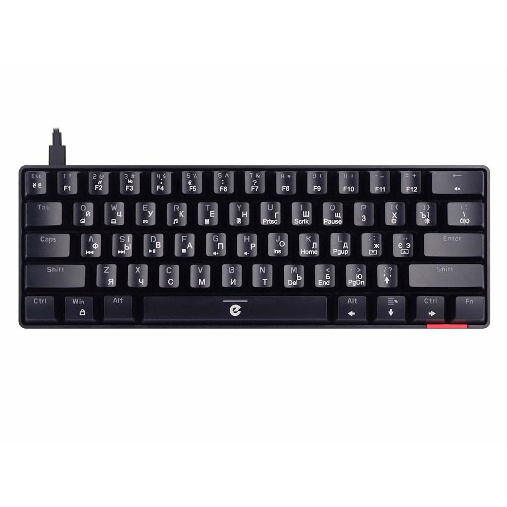 Клавиатура Ergo KB-930 Mini Blue Switch USB Black (KB-930) - 9