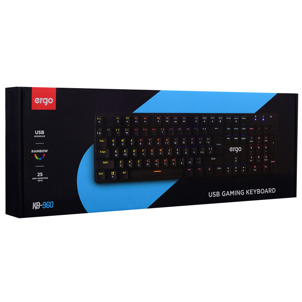 Клавиатура Ergo KB-960 Blue Switch USB Black (KB-960) - 11 Клавиатура Ergo KB-960 Blue Switch USB Black (KB-960) - 11
