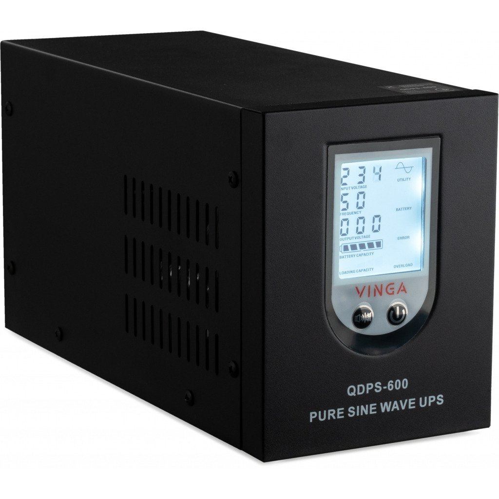 Источник бесперебойного питания Vinga QDPS-600 600VA LCD (QDPS-600) - 2