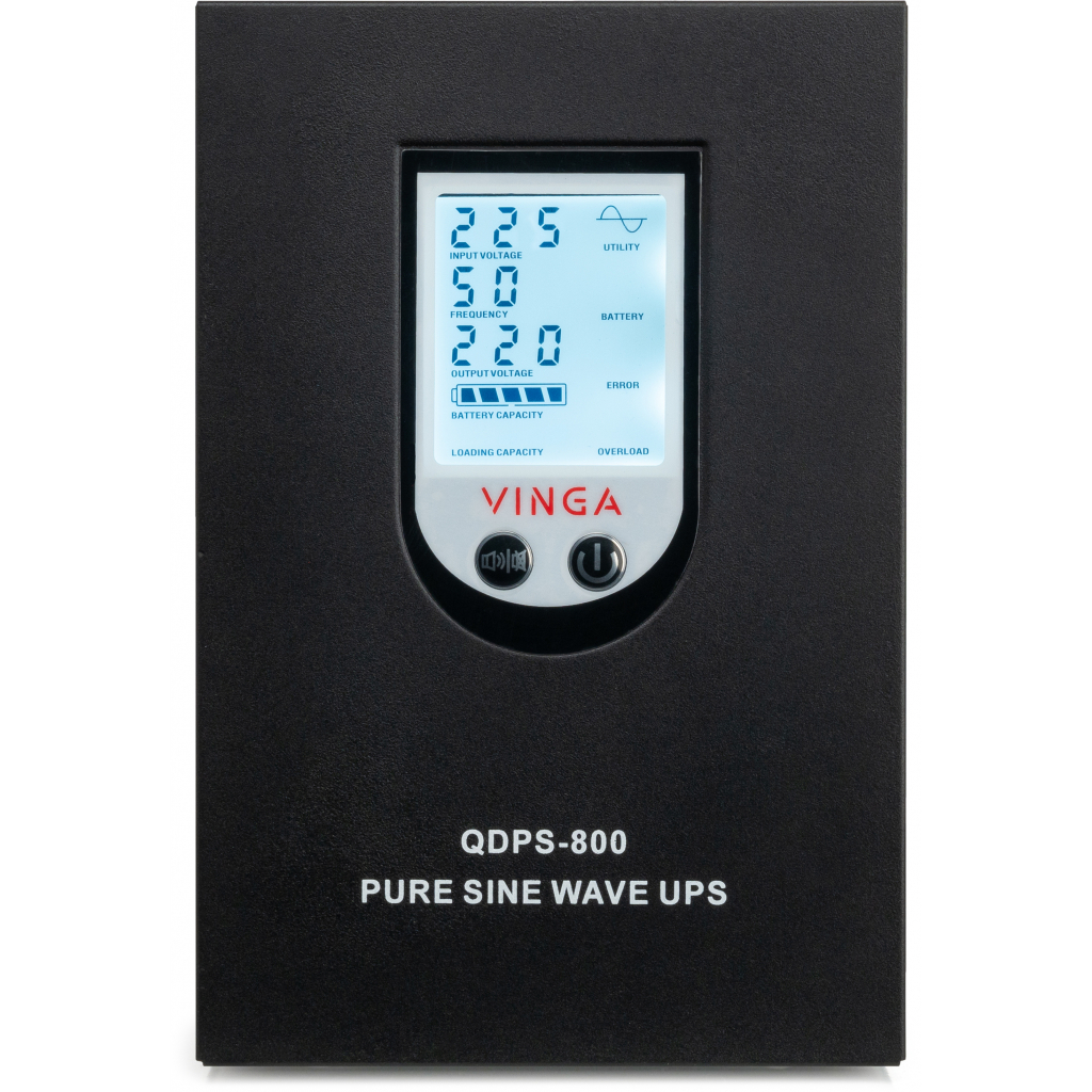 Источник бесперебойного питания Vinga QDPS-800 800VA LCD (QDPS-800) - 5