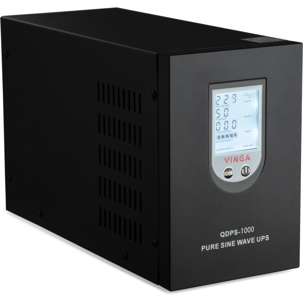 Источник бесперебойного питания Vinga QDPS-1000, 1000VA LCD (QDPS-1000) - 2
