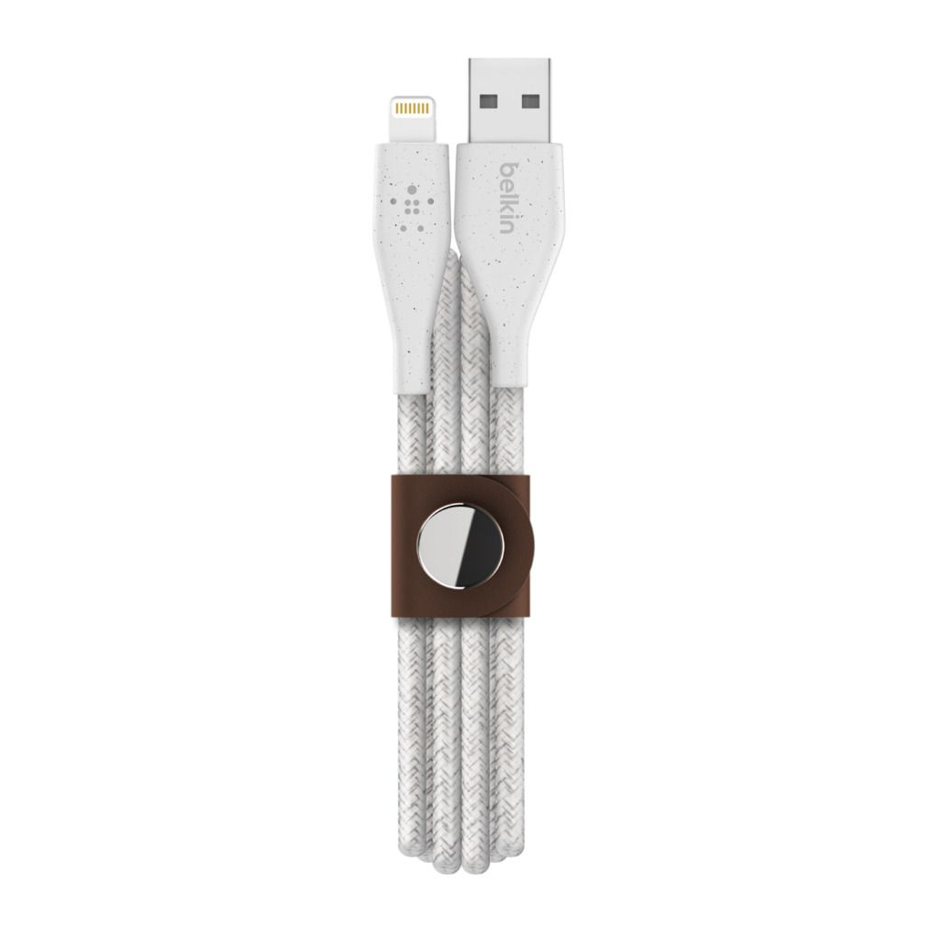 Дата кабель USB 2.0 AM to Lightning 3.0m DuraTek Plus white Belkin (F8J236BT10-WHT)