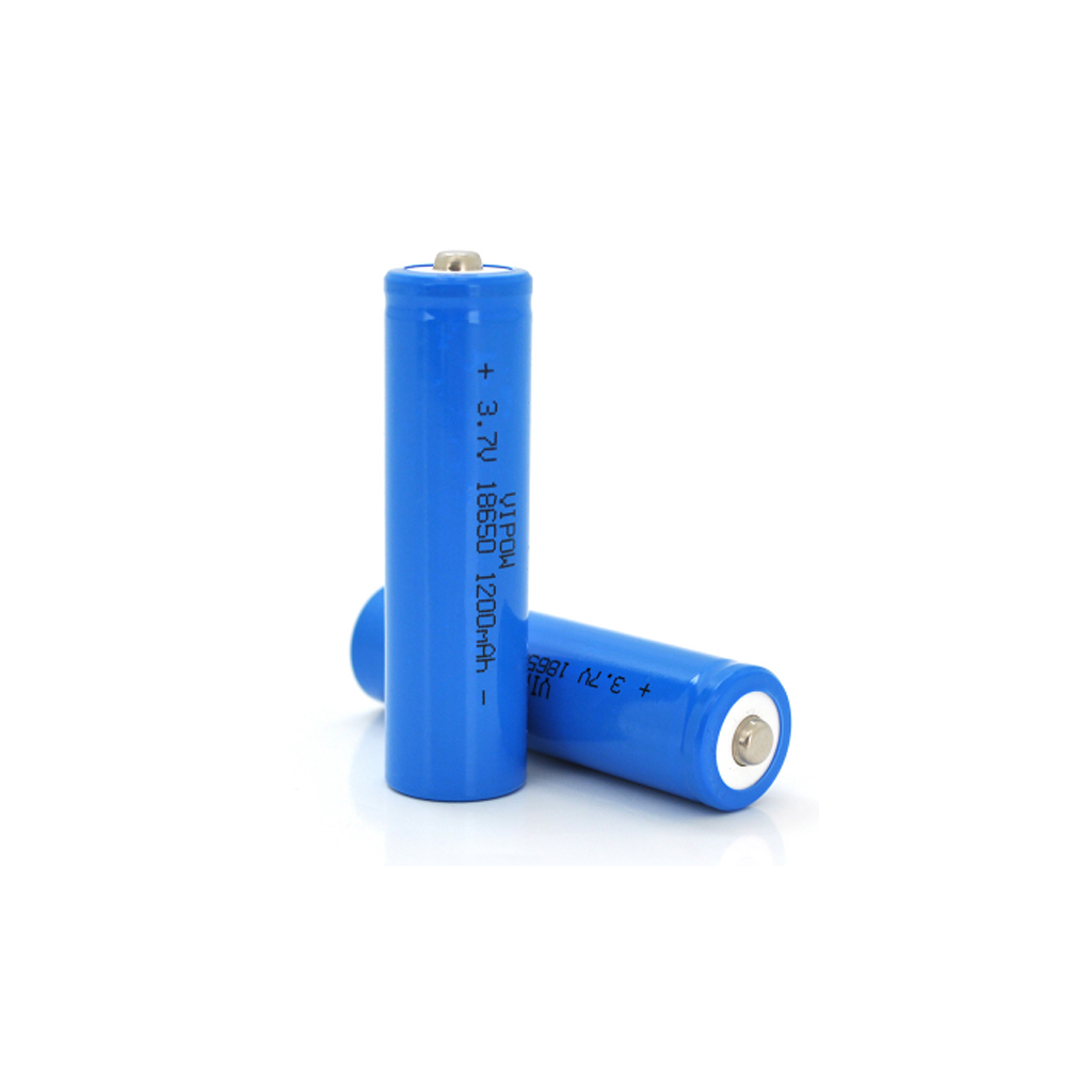 Аккумулятор 18650 Li-Ion ICR18650 TipTop, 1200mAh, 3.7V, Blue Vipow (ICR18650-1200mAhTT)