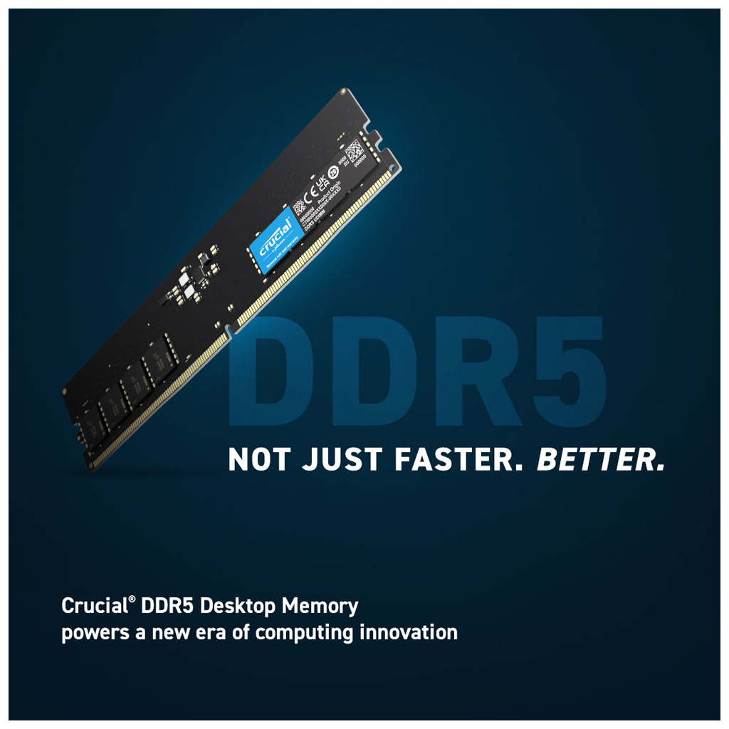 Модуль памяти для компьютера DDR5 32GB 4800 MHz Micron (CT32G48C40U5) - 1 Модуль памяти для компьютера DDR5 32GB 4800 MHz Micron (CT32G48C40U5) - 1
