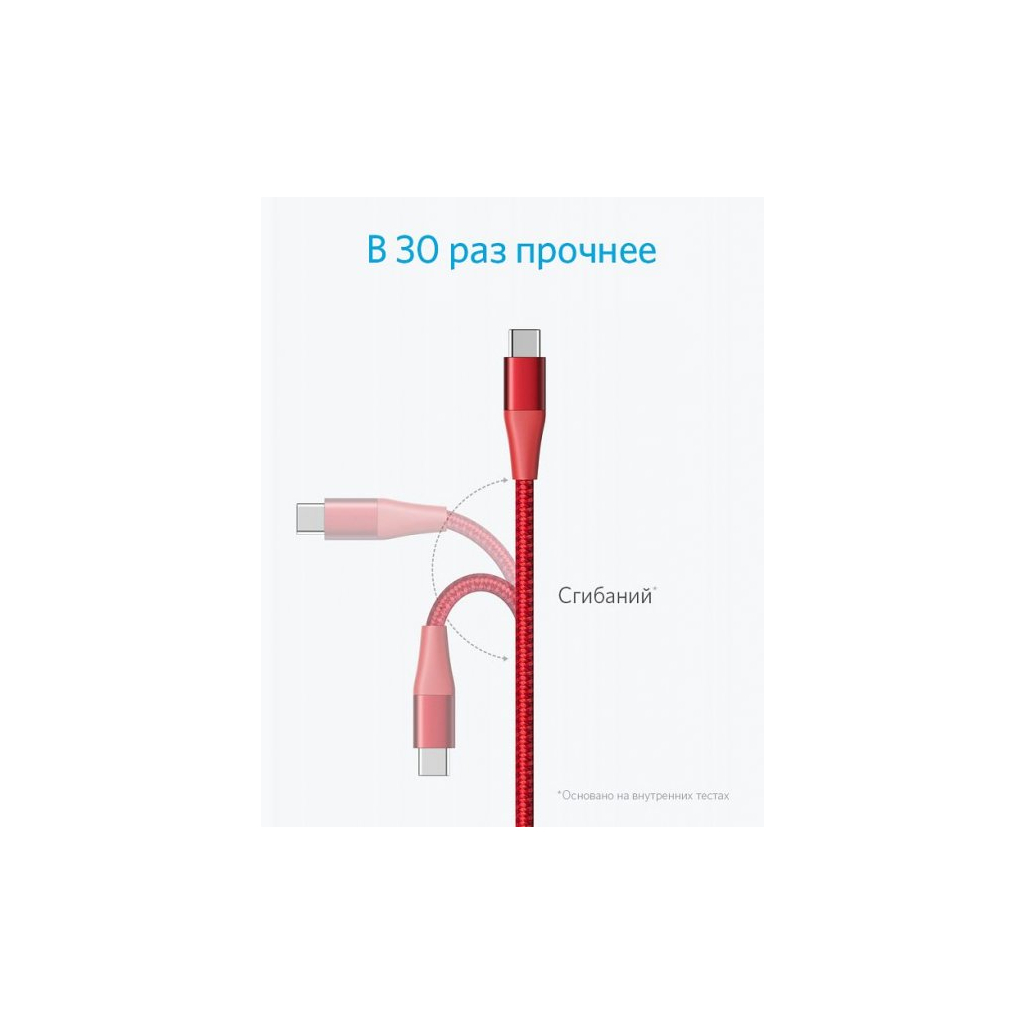 Дата кабель USB 2.0 AM to Type-C 0.9m Powerline+ II Red Anker (A8462H91) - 5 Дата кабель USB 2.0 AM to Type-C 0.9m Powerline+ II Red Anker (A8462H91) - 5